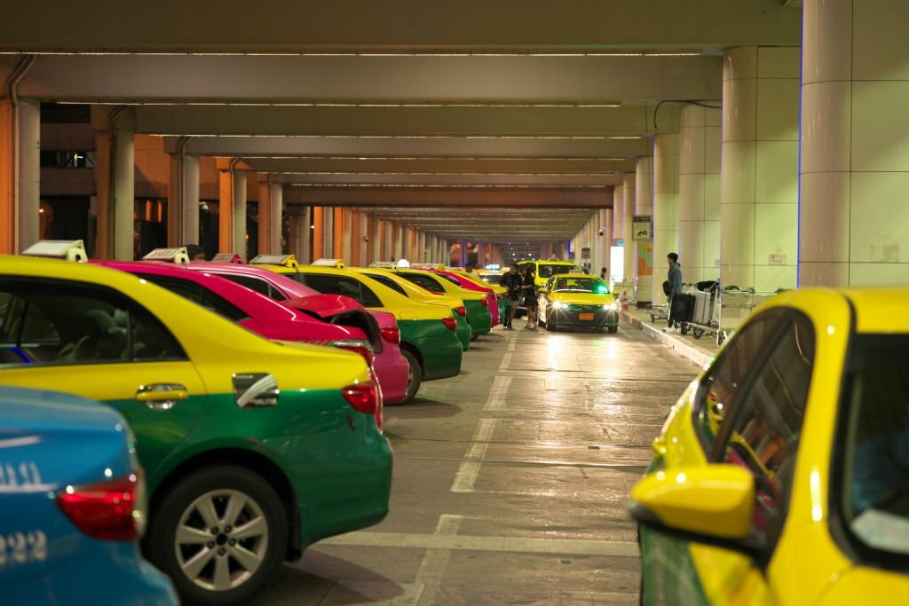 taxi stand at International terminal at International Airport