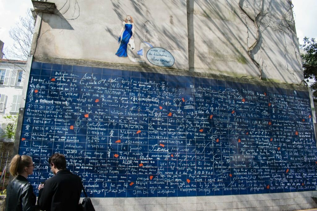 The Wall of Love (Mur des je t'aime) at Montmartre.