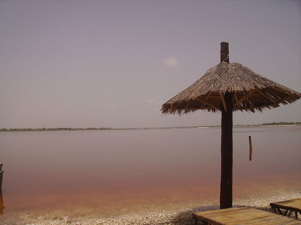 Lake called 'Lac Rose' in Senegal, Africa.