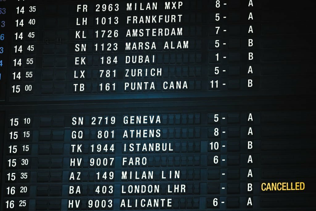 Airport Flights Departures Board, timetable information schedule