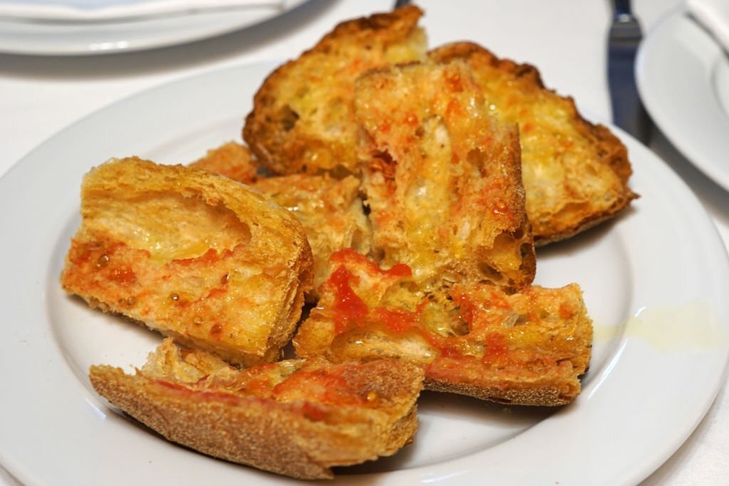 bread toast with tomato- Classic traditional Spanish tapas
