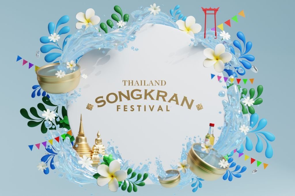 Songkran festival background in thailand water festival