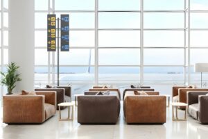 Airport Lounge With Leather Armchairs