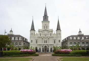 "St Louis Cathedral in Jackson Square, New Orleans, Louisiana."