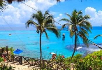 Water amusement Park. The Caribbean sea, Isla Mujeres